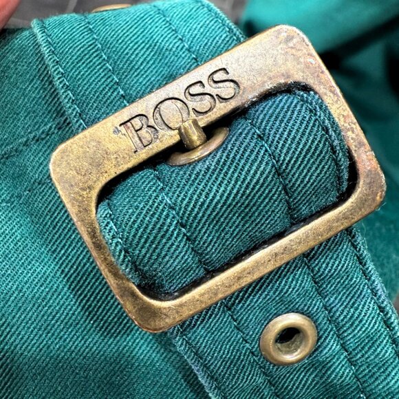 ✨ Rare 1980s Hugo Boss Forest Green Quilted Trench Coat – Swiss Made – Collector - Picture 5 of 8